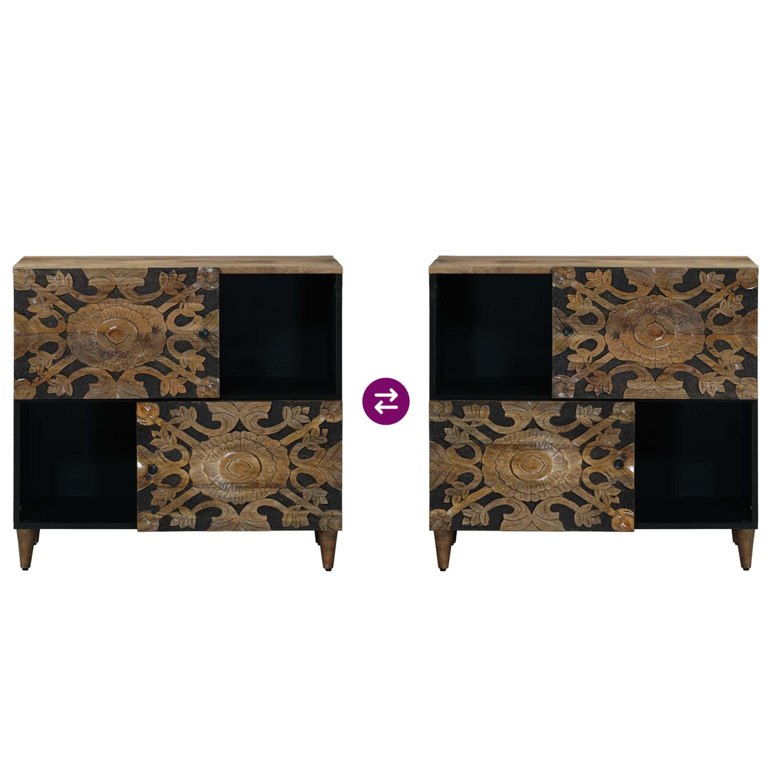 Sideboard med dør Brun 80 x 33,5 x 75 cm Massivt mangotræ