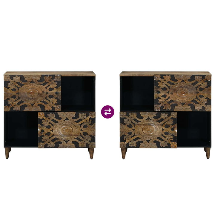 Sideboard med dør Brun 80 x 33,5 x 75 cm Massivt mangotræ