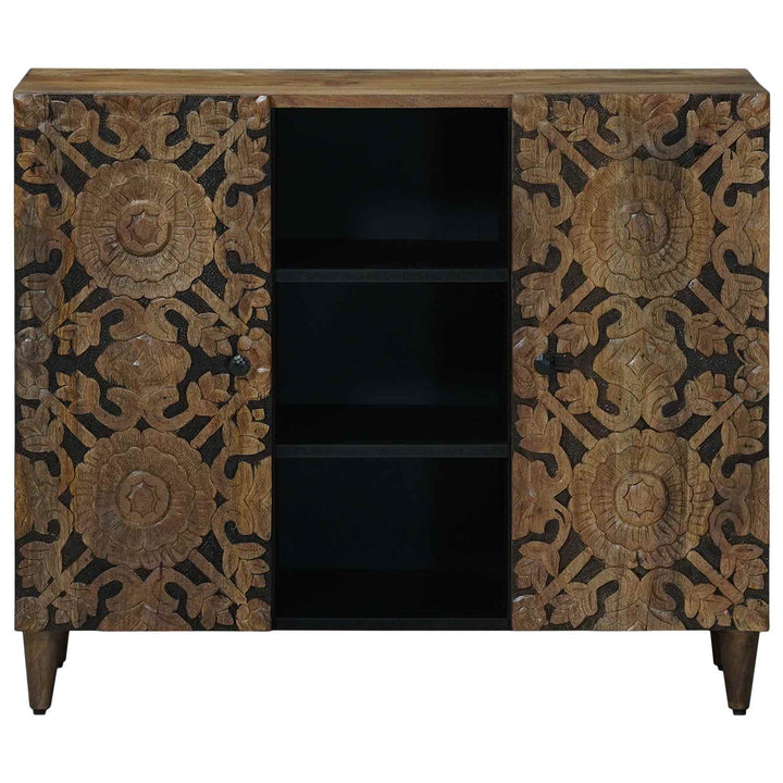 Sideboard med hylde Brun 90 x 33,5 x 75 cm Massivt mangotræ