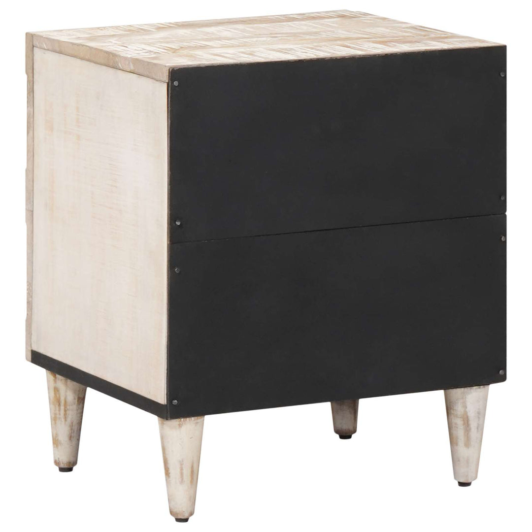 Natskab 2 pcs Hvid 40 x 33,5 x 46 cm Massivt mangotræ