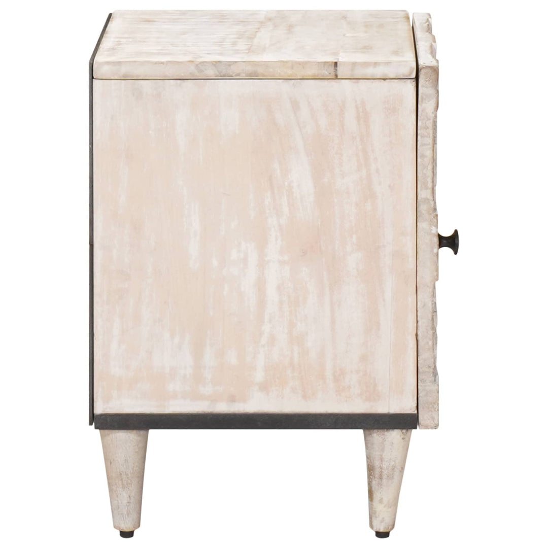 Natskab 2 pcs Hvid 40 x 33,5 x 46 cm Massivt mangotræ