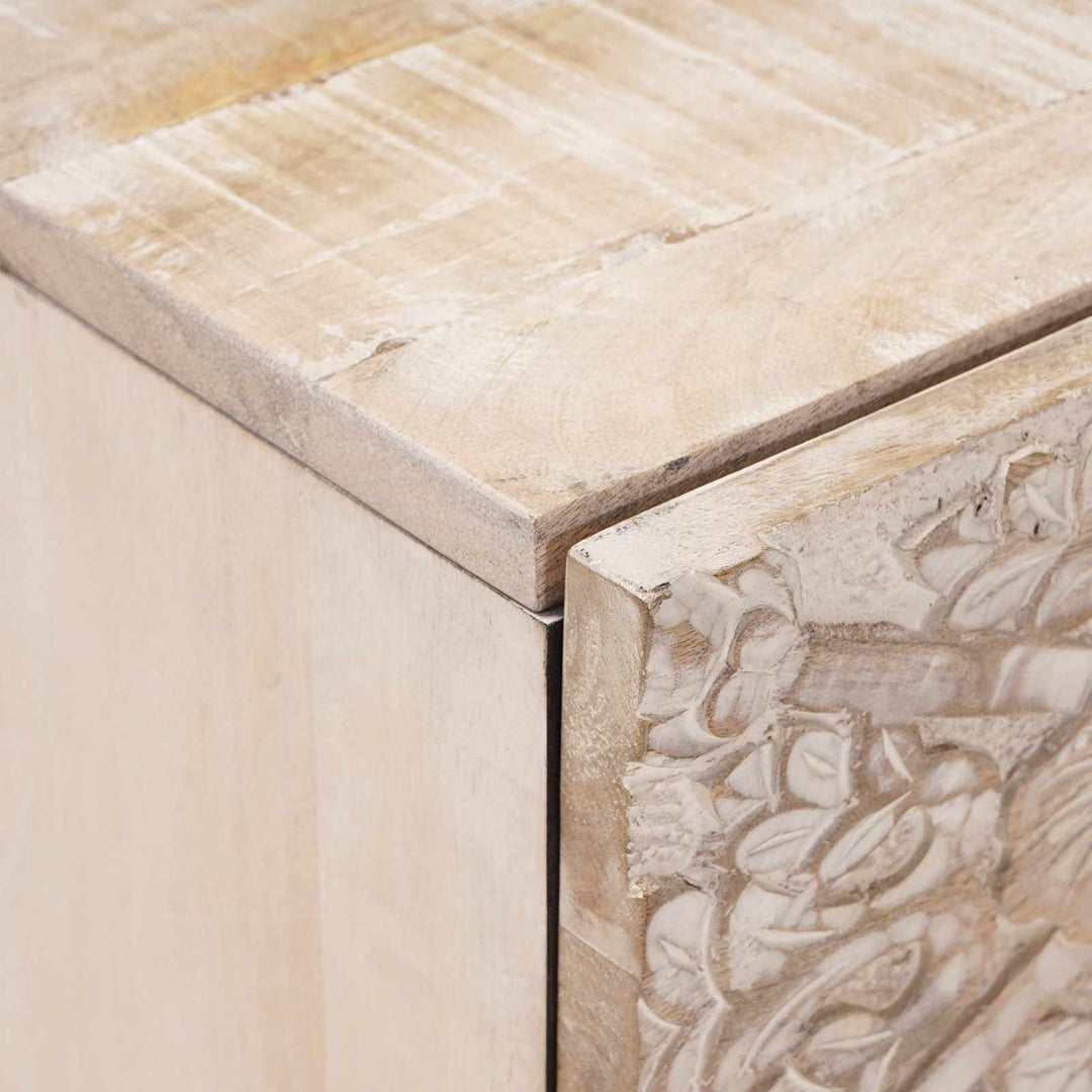 Natskab 2 pcs Hvid 40 x 33,5 x 46 cm Massivt mangotræ