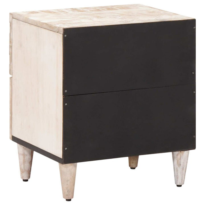 Natskab 2 pcs Hvid 40 x 33,5 x 46 cm Massivt mangotræ
