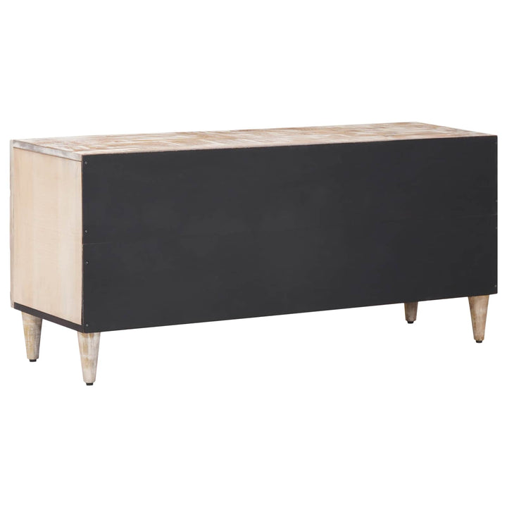 TV-skab med opbevaring Hvid 105 x 33,5 x 46 cm Massivt mangotræ