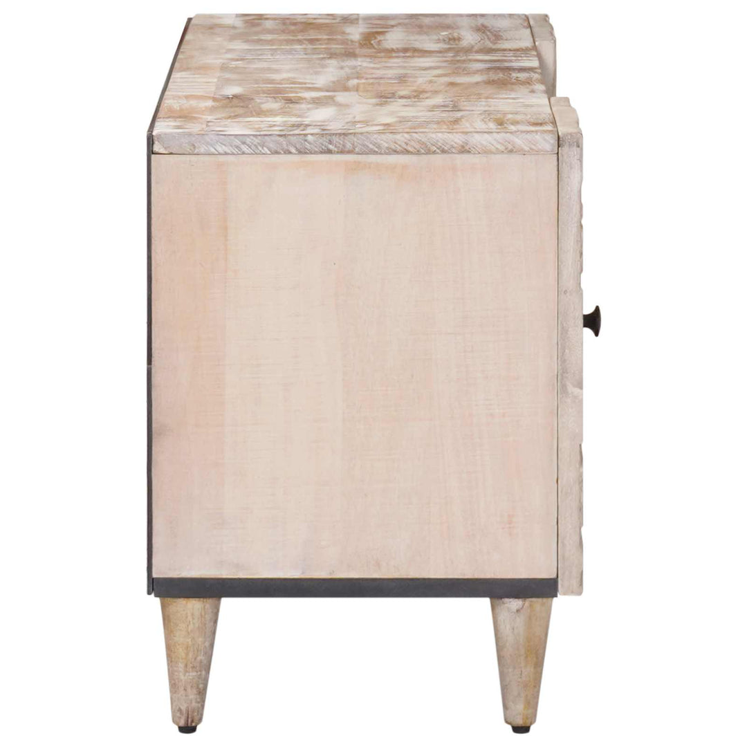 TV-skab med opbevaring Hvid 105 x 33,5 x 46 cm Massivt mangotræ