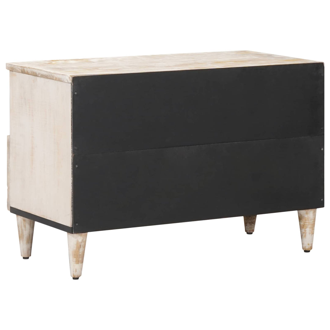 TV-skab med opbevaring Hvid 70 x 33,5 x 46 cm Massivt mangotræ