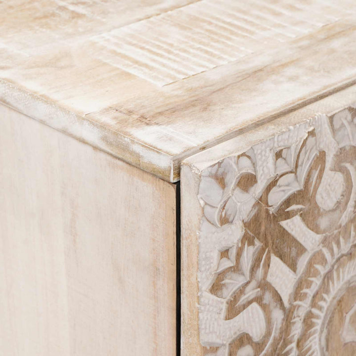 Opbevarings Sideboard Hvid 60 x 33,5 x 75 cm Massivt mangotræ
