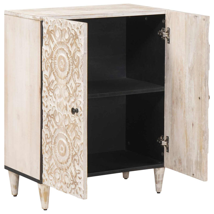 Opbevarings Sideboard Hvid 60 x 33,5 x 75 cm Massivt mangotræ