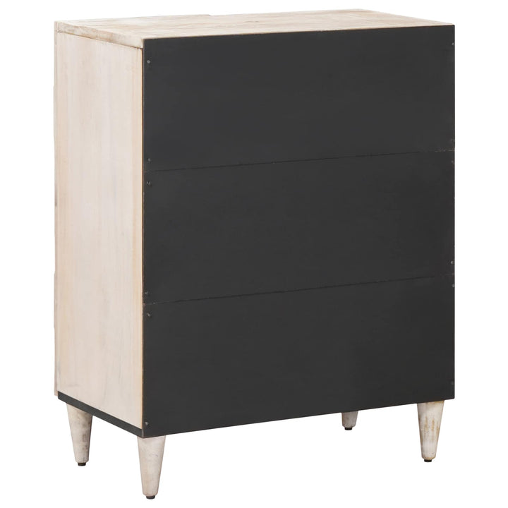 Opbevarings Sideboard Hvid 60 x 33,5 x 75 cm Massivt mangotræ