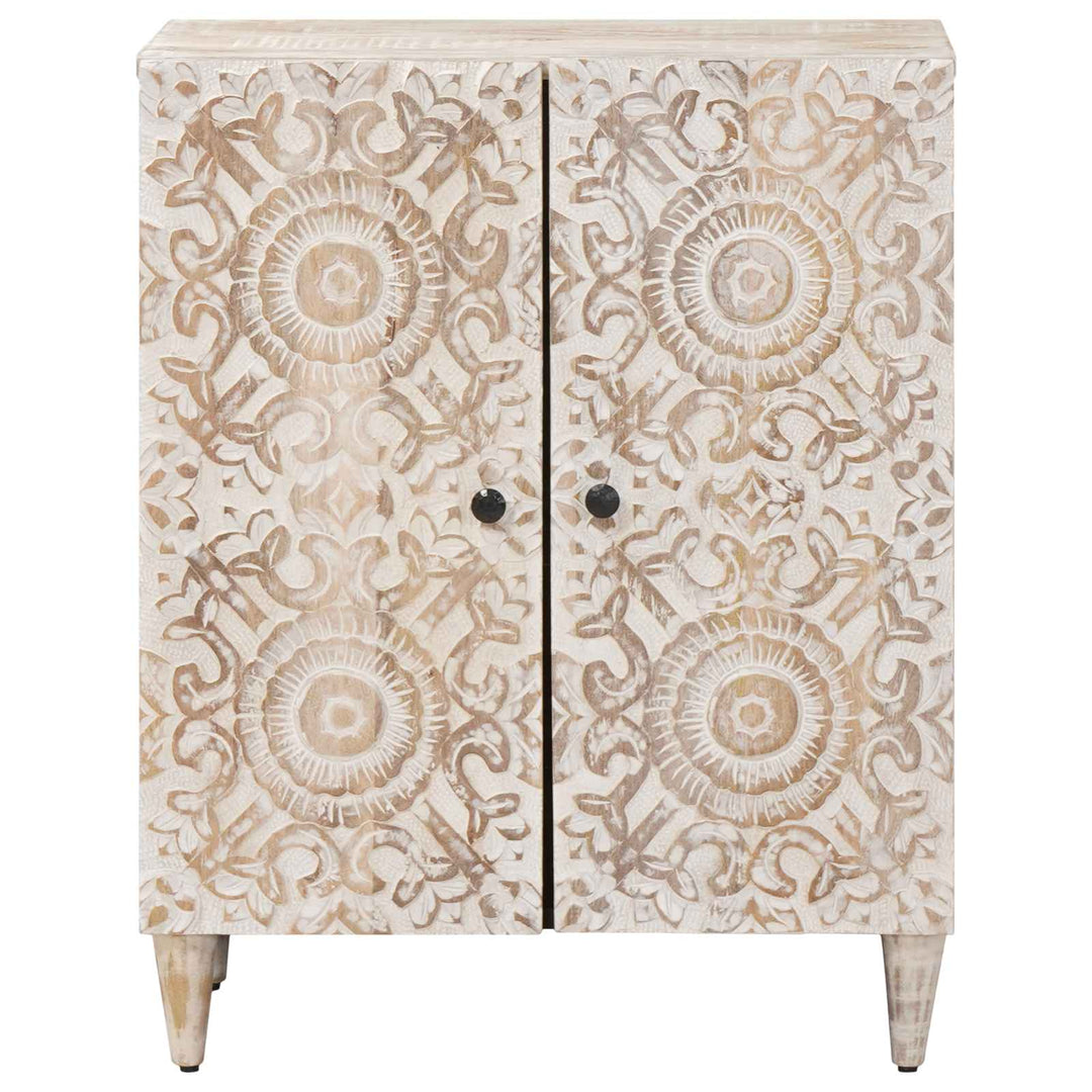 Opbevarings Sideboard Hvid 60 x 33,5 x 75 cm Massivt mangotræ