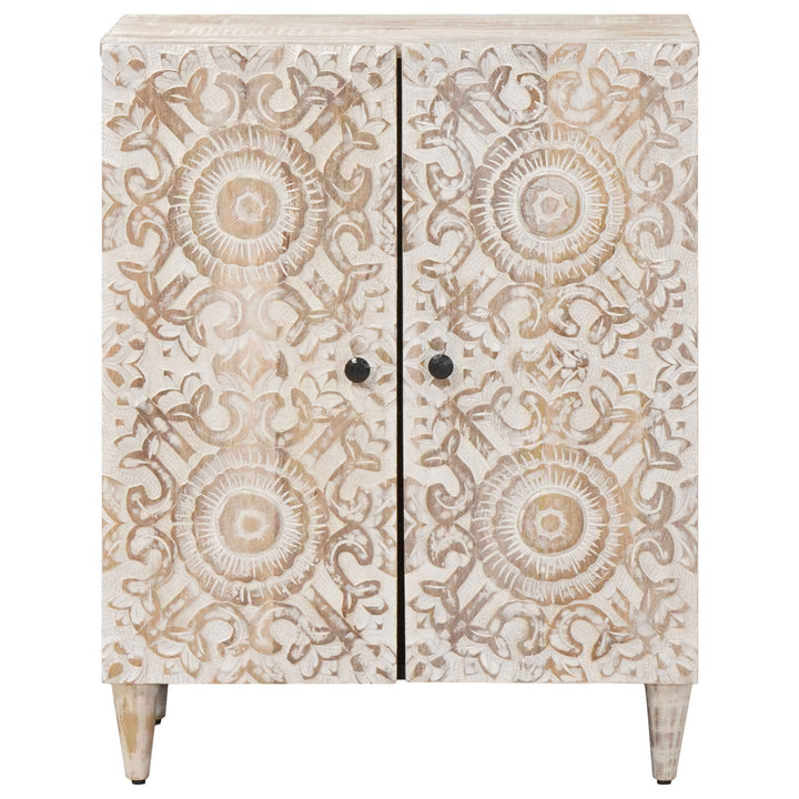 Opbevarings Sideboard Hvid 60 x 33,5 x 75 cm Massivt mangotræ