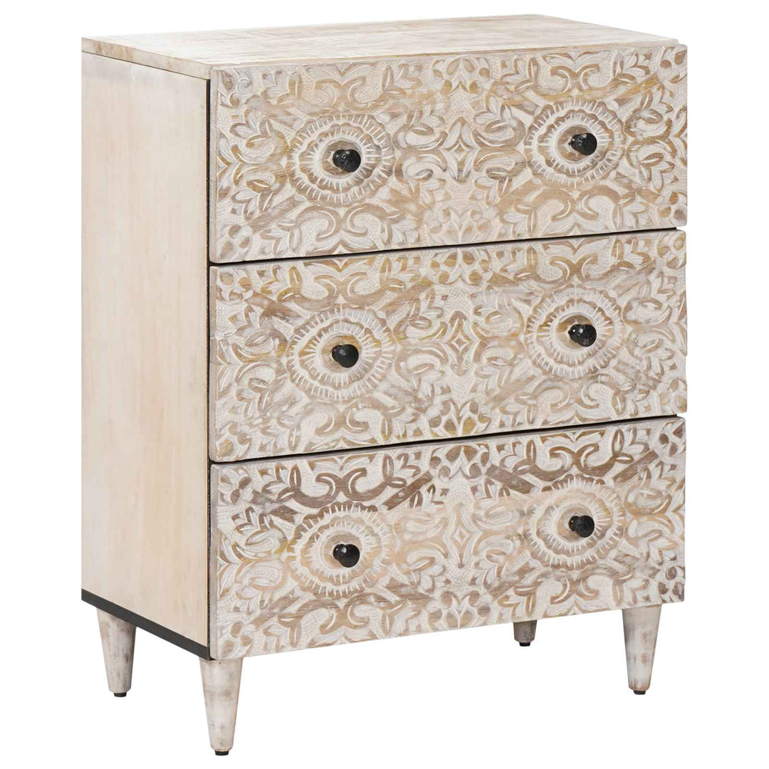 Opbevarings Sideboard Hvid 60 x 33,5 x 75 cm Massivt mangotræ