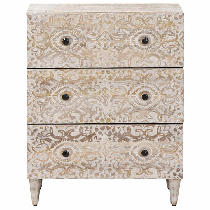 Opbevarings Sideboard Hvid 60 x 33,5 x 75 cm Massivt mangotræ