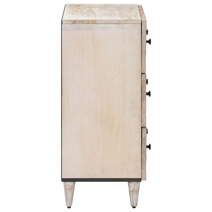Opbevarings Sideboard Hvid 60 x 33,5 x 75 cm Massivt mangotræ