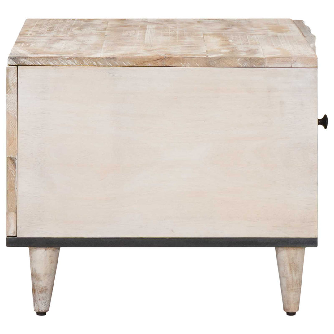 Sofabord Hvid 80 x 50 x 40 cm Massivt mangotræ