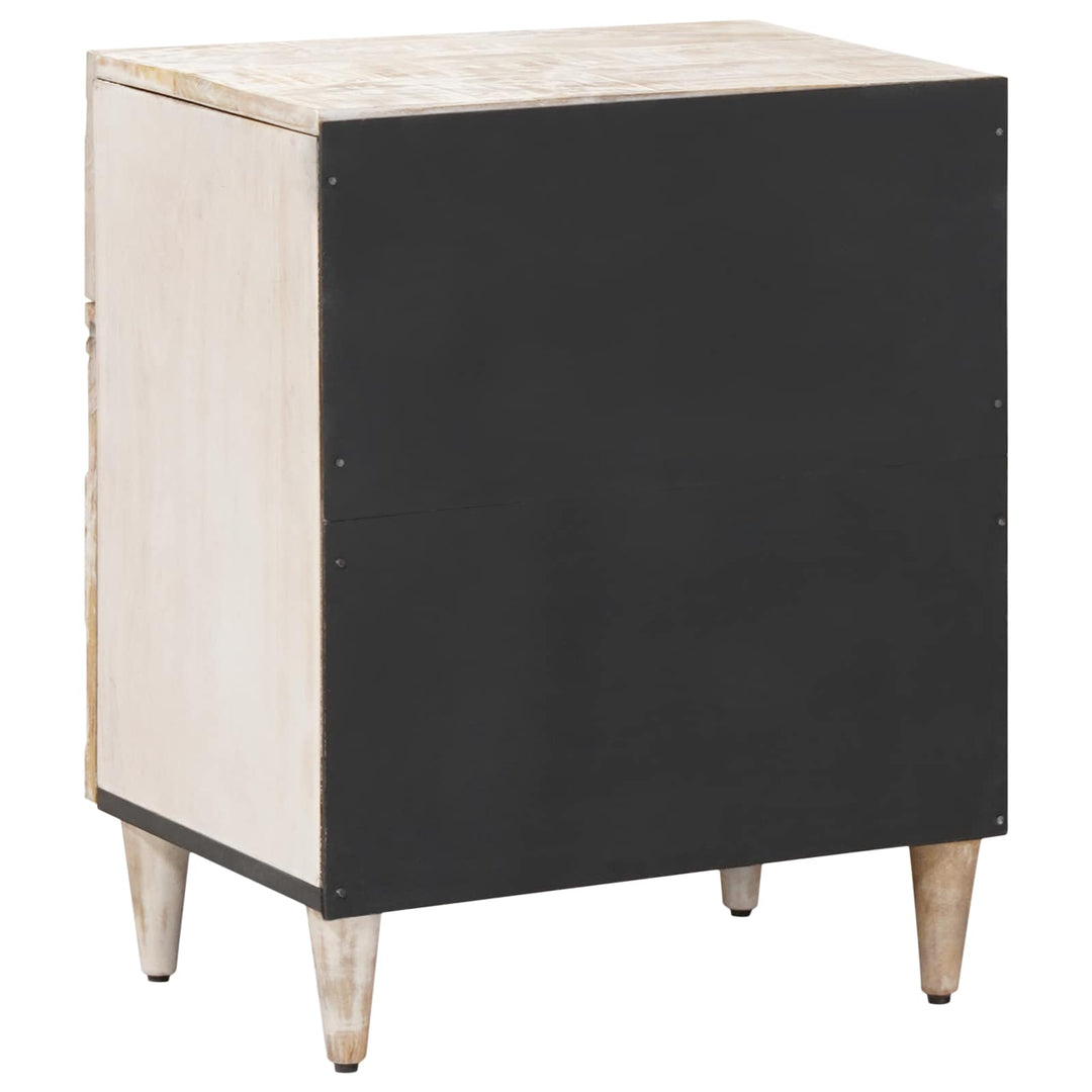 Sengekabinett med skuffe Hvid 50 x 33 x 60 cm Massivt mangotræ