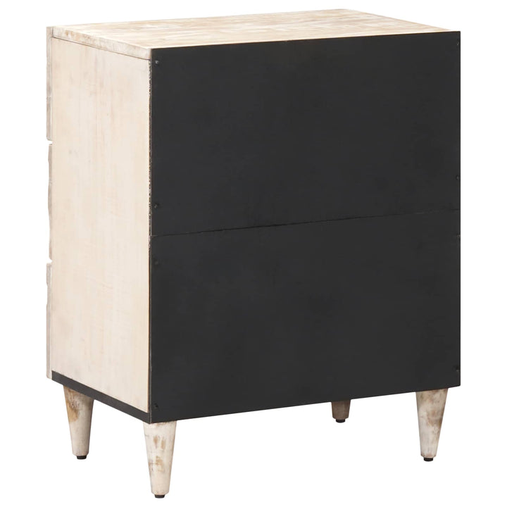 Sengekabinett med skuffe Hvid 50 x 33 x 60 cm Massivt mangotræ