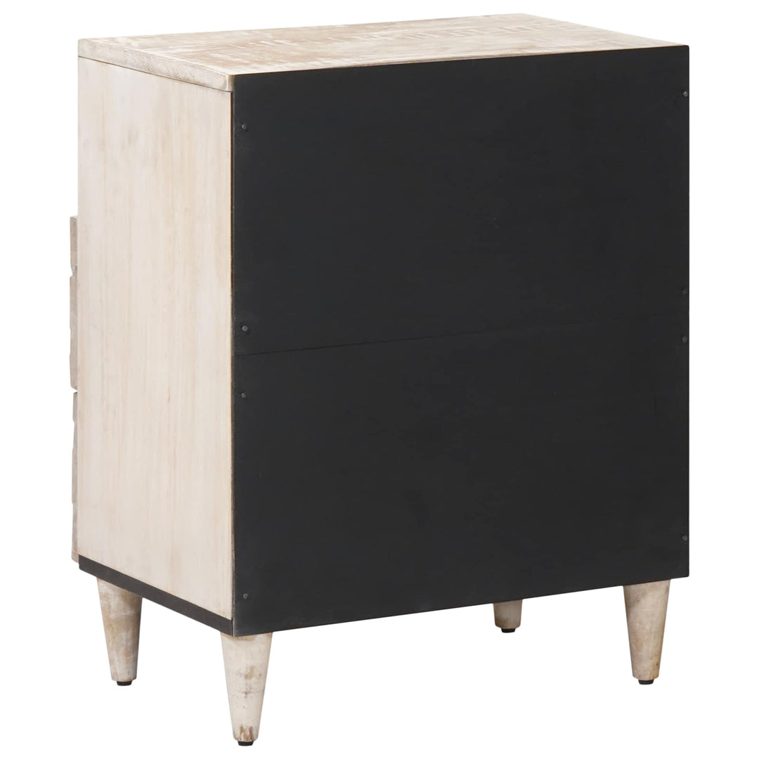 Sengekabinett med skuffe Hvid 50 x 33 x 60 cm Massivt mangotræ