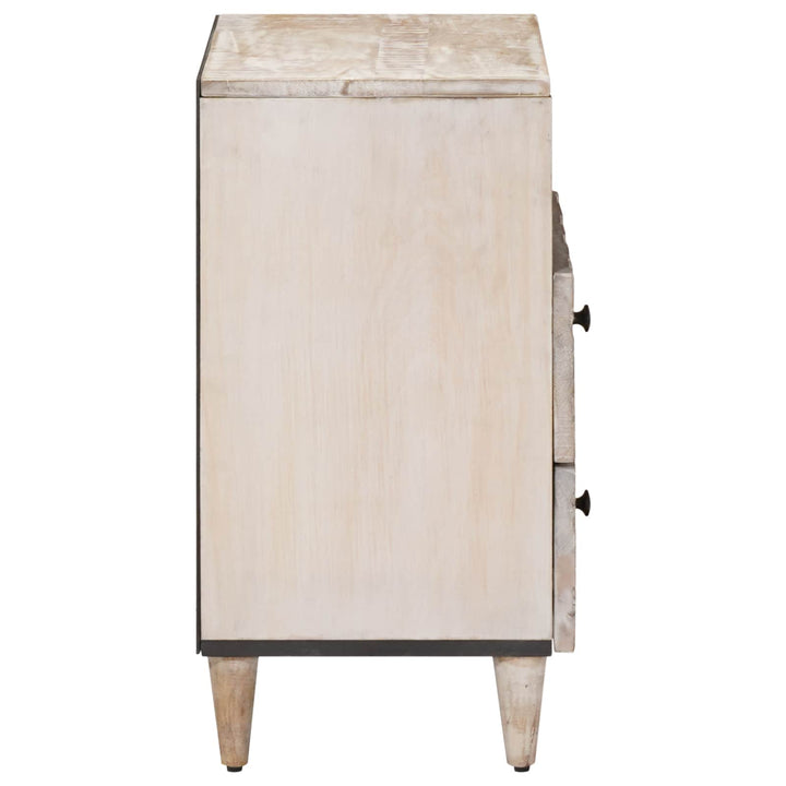 Sengekabinett med skuffe Hvid 50 x 33 x 60 cm Massivt mangotræ