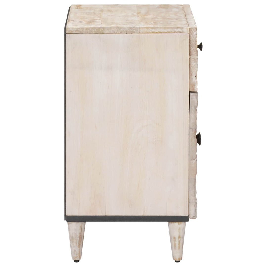 Sengekabinett med skuffe Hvid 50 x 33 x 60 cm Massivt mangotræ