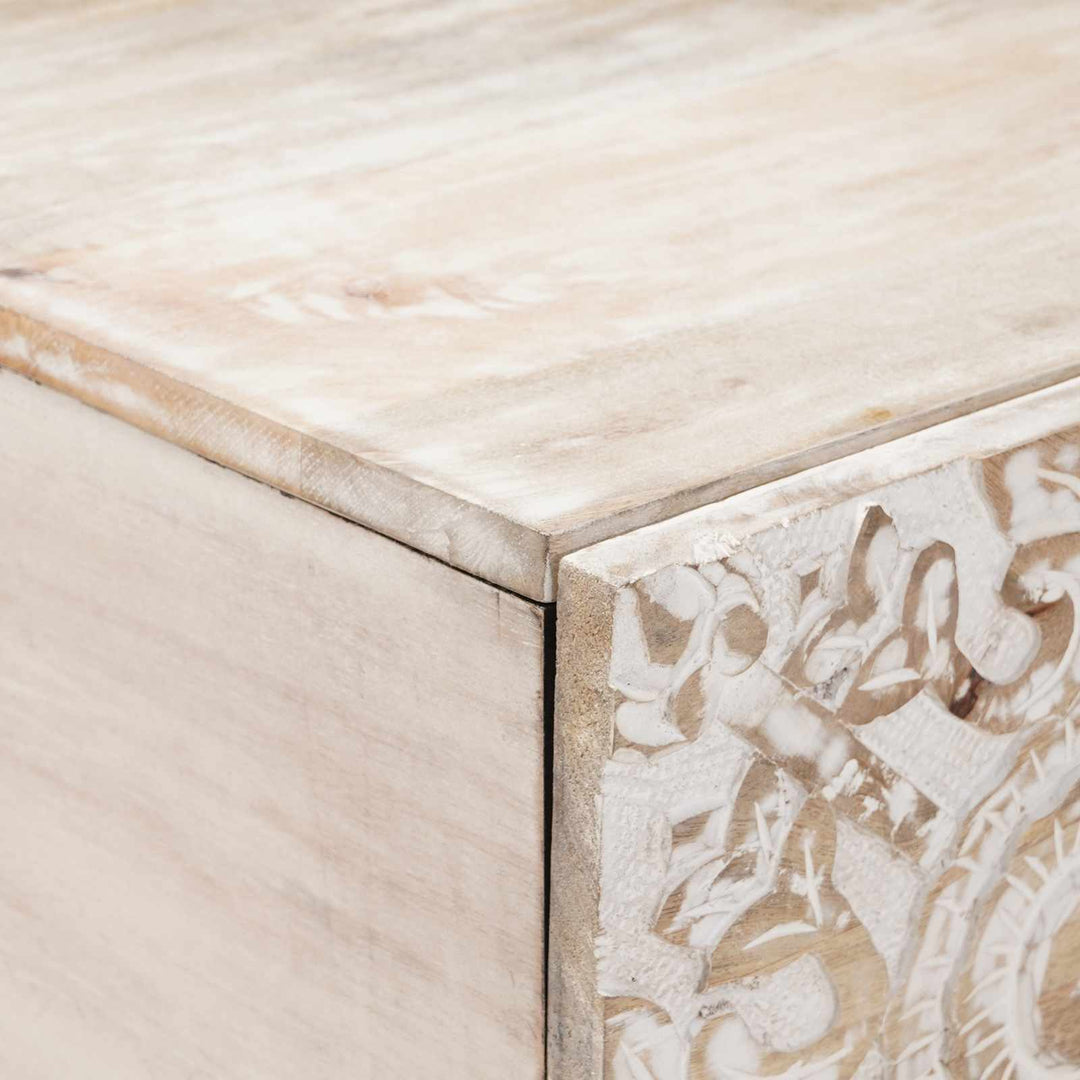Sofabord Hvid 100 x 54 x 40 cm Massivt mangotræ