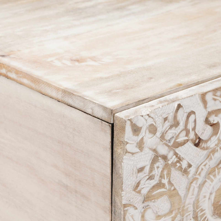 Sofabord Hvid 100 x 54 x 40 cm Massivt mangotræ