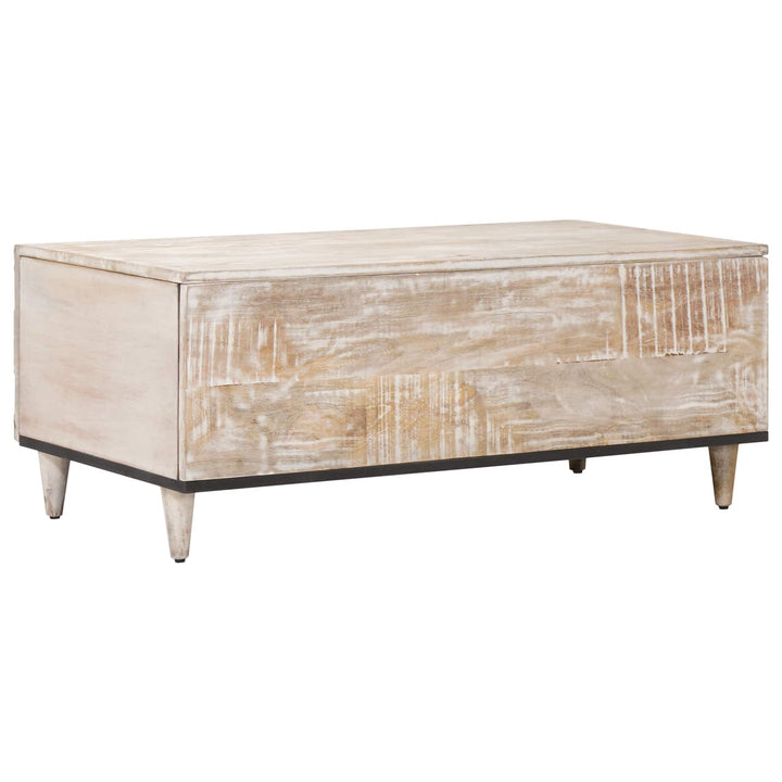 Sofabord Hvid 100 x 54 x 40 cm Massivt mangotræ