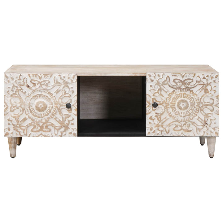 Sofabord Hvid 100 x 54 x 40 cm Massivt mangotræ