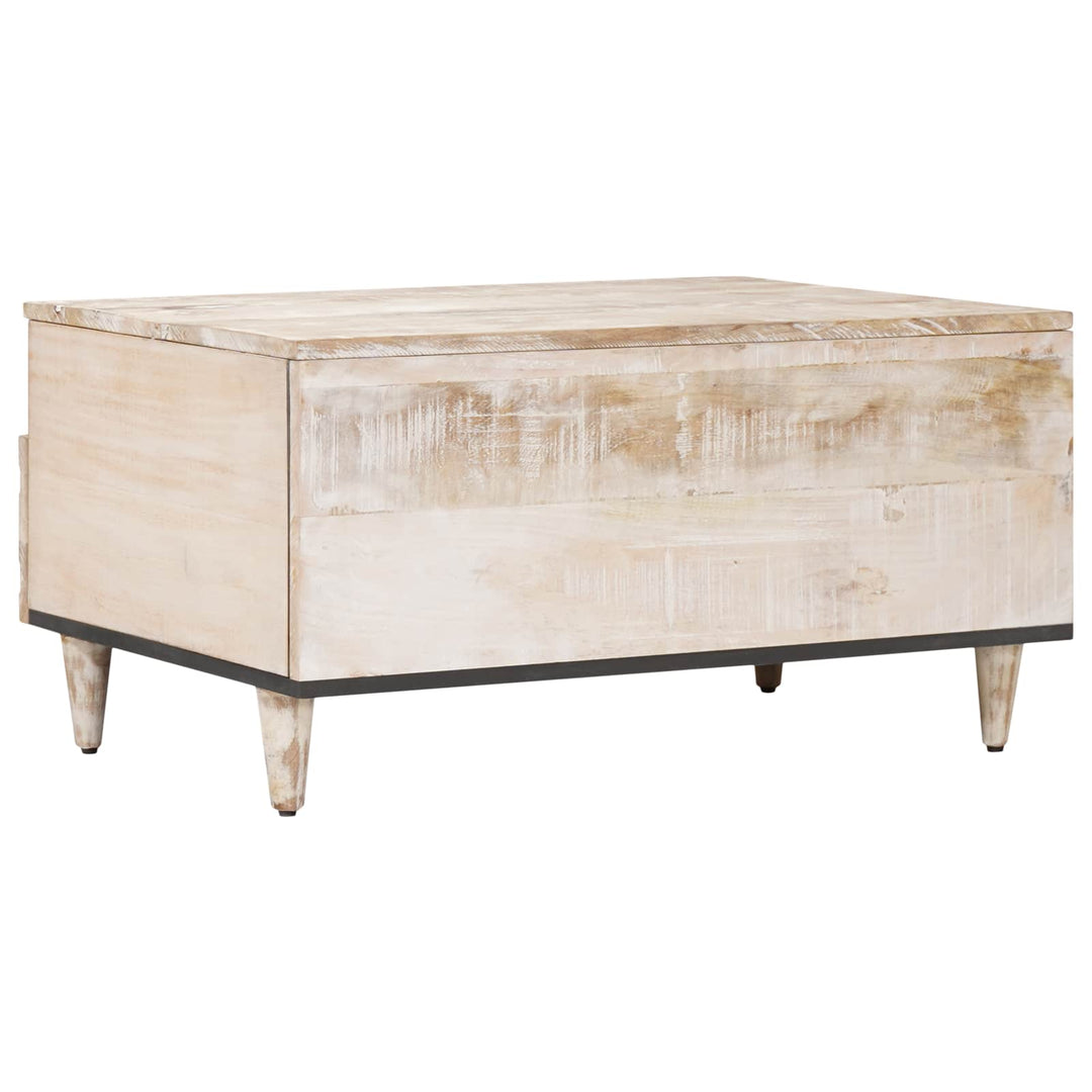 Sofabord med skuffe Hvid 80 x 54 x 40 cm Massivt mangotræ