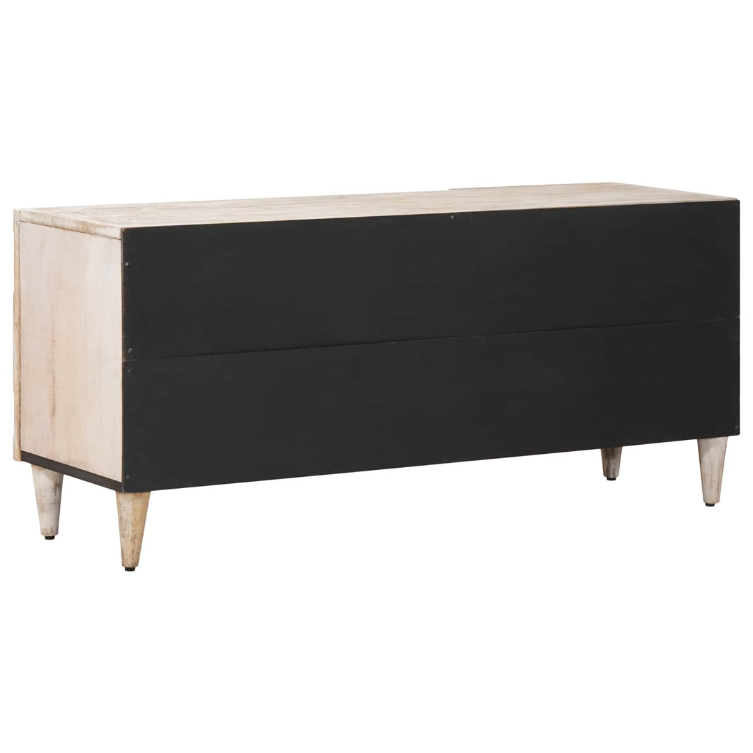 TV-skab med skuffe Hvid 105 x 33,5 x 46 cm Massivt mangotræ