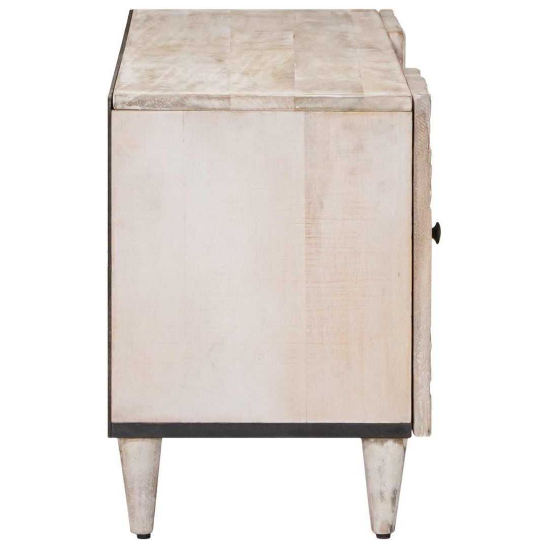 TV-skab med skuffe Hvid 105 x 33,5 x 46 cm Massivt mangotræ