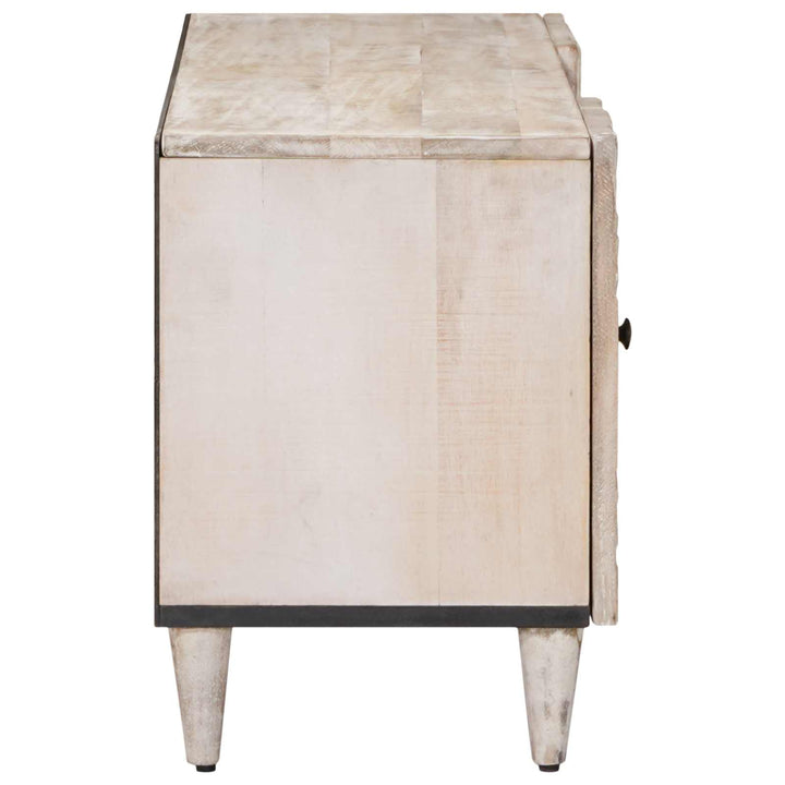 TV-skab med skuffe Hvid 105 x 33,5 x 46 cm Massivt mangotræ