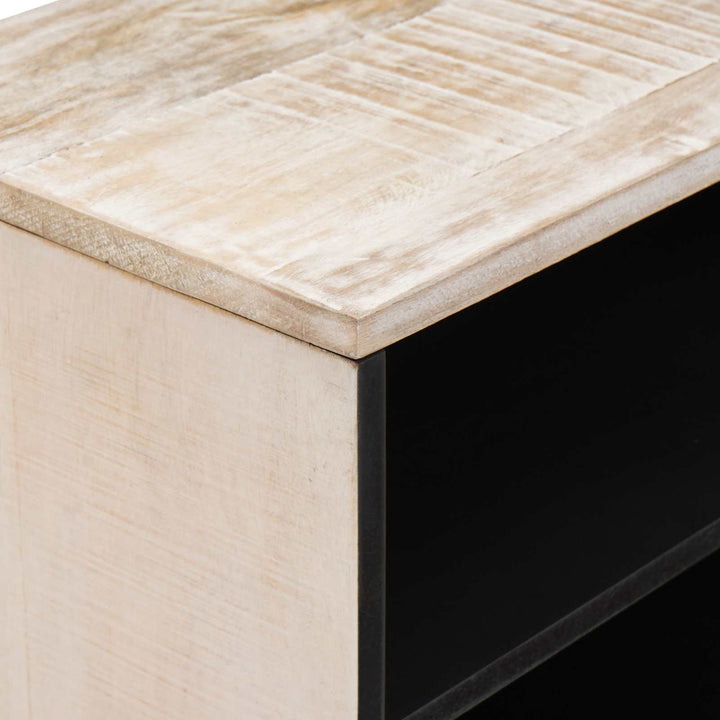 TV-skab med hylde Hvid 80 x 31,5 x 46 cm Massivt mangotræ