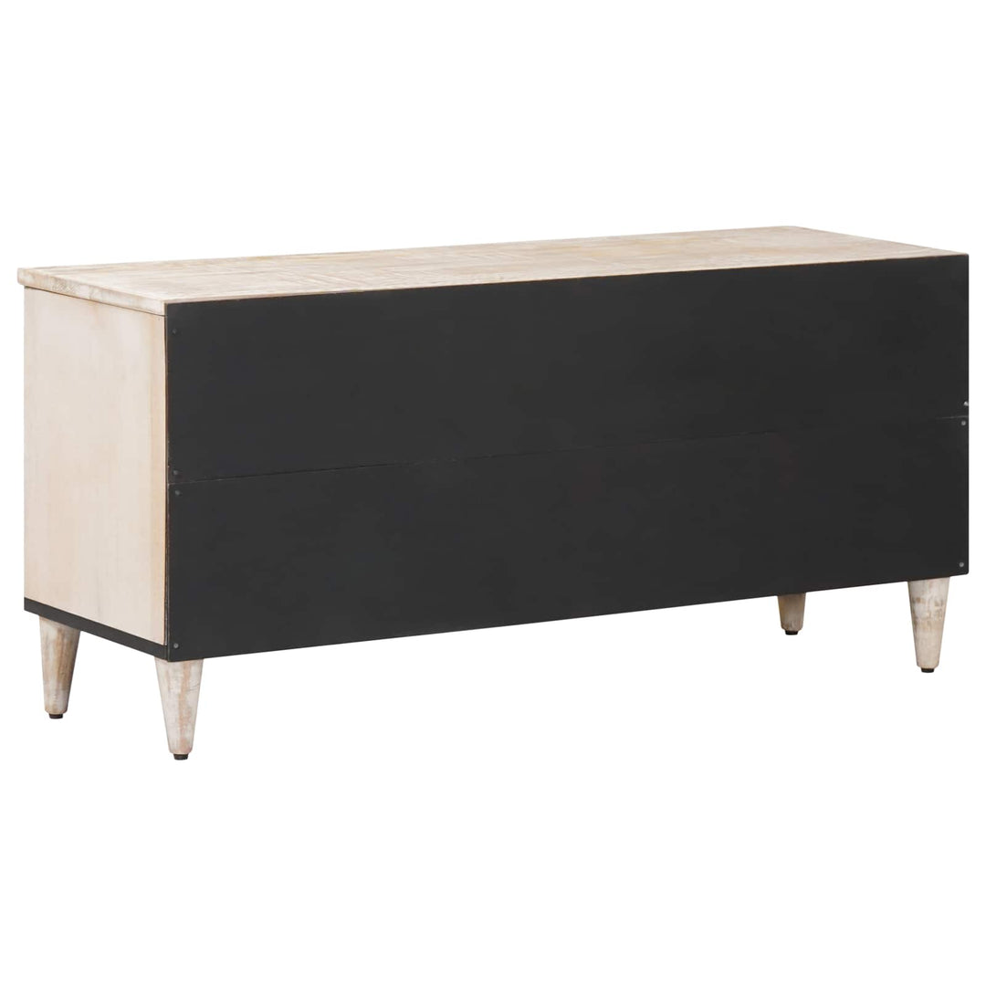 TV-skab med skuffe Hvid 100 x 33,5 x 46 cm Massivt mangotræ