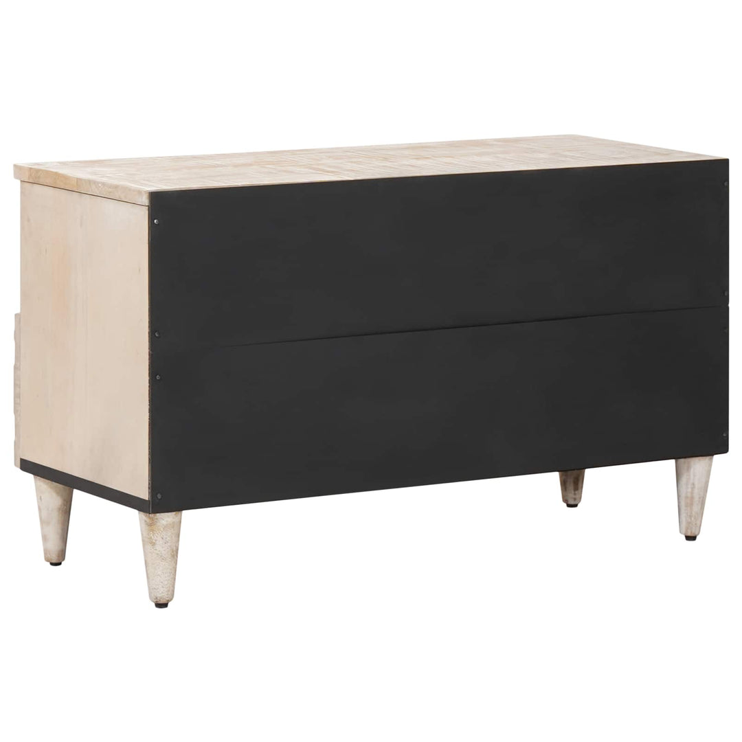 TV-skab med skuffe Hvid 80 x 33,5 x 46 cm Massivt mangotræ