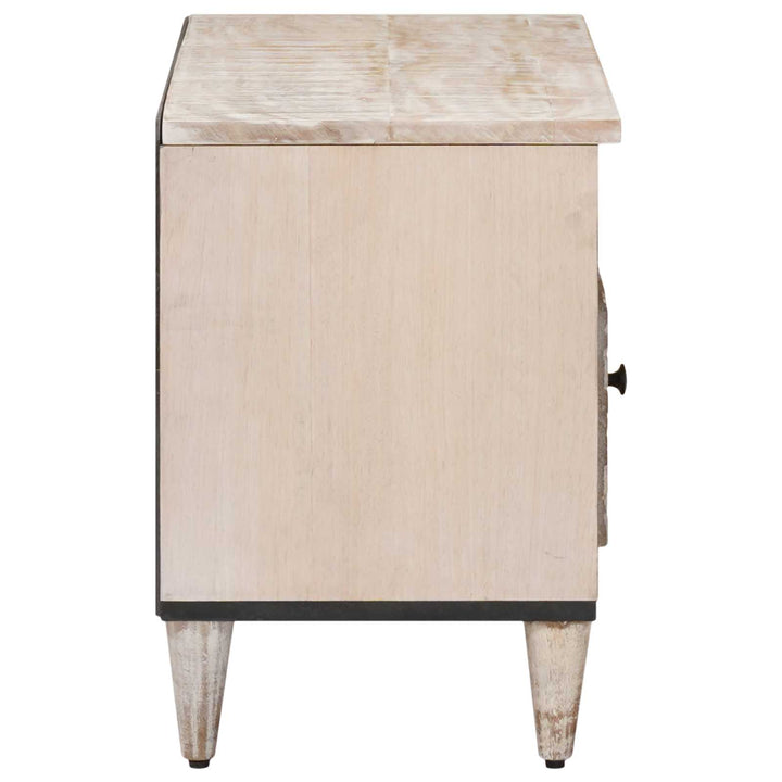 TV-skab med skuffe Hvid 80 x 33,5 x 46 cm Massivt mangotræ