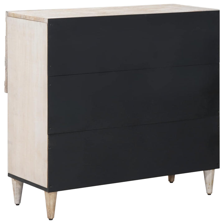 Sideboard med dør Hvid 80 x 33,5 x 75 cm Massivt mangotræ