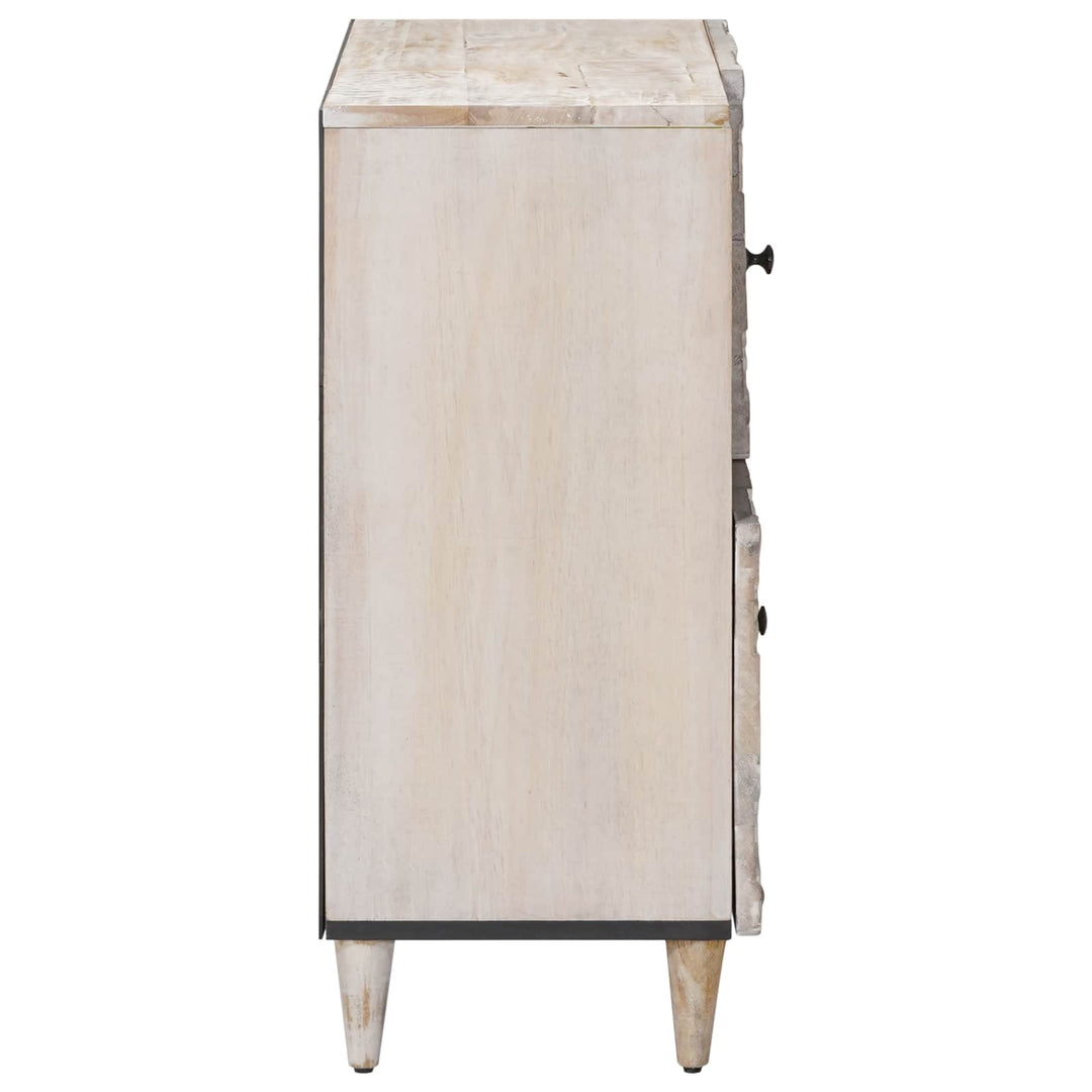 Sideboard med dør Hvid 80 x 33,5 x 75 cm Massivt mangotræ
