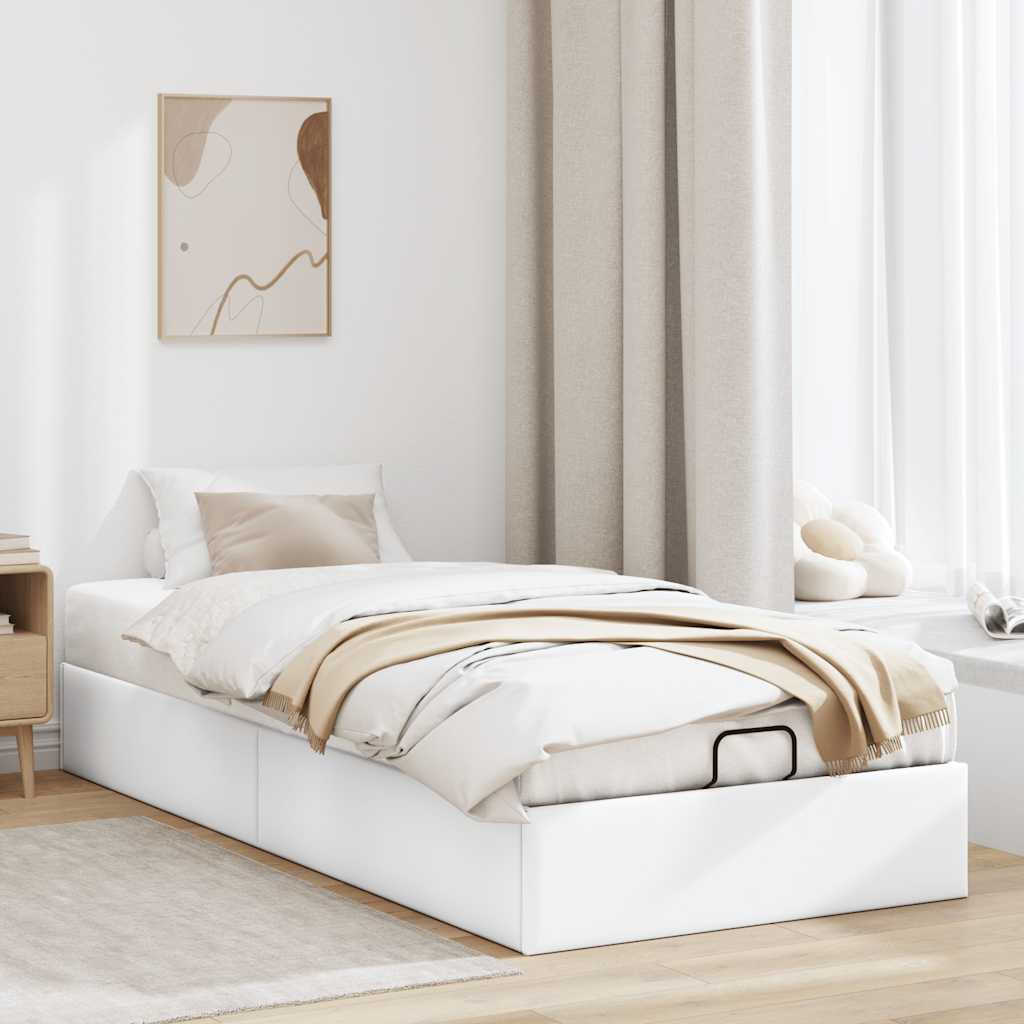 osmannisk sengeramme uden madras 80x200 cm kunstlæder hvid