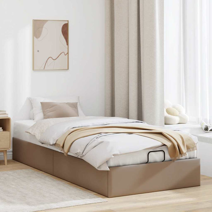 osmannisk sengeramme uden madras 80x200 cm kunstlæder cappucino