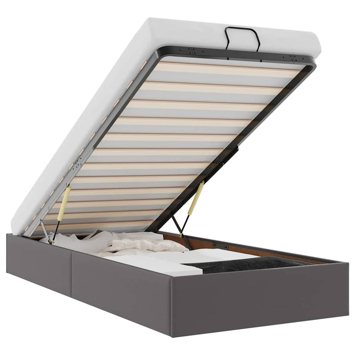 osmannisk sengeramme uden madras 90x190 cm kunstlæder grå