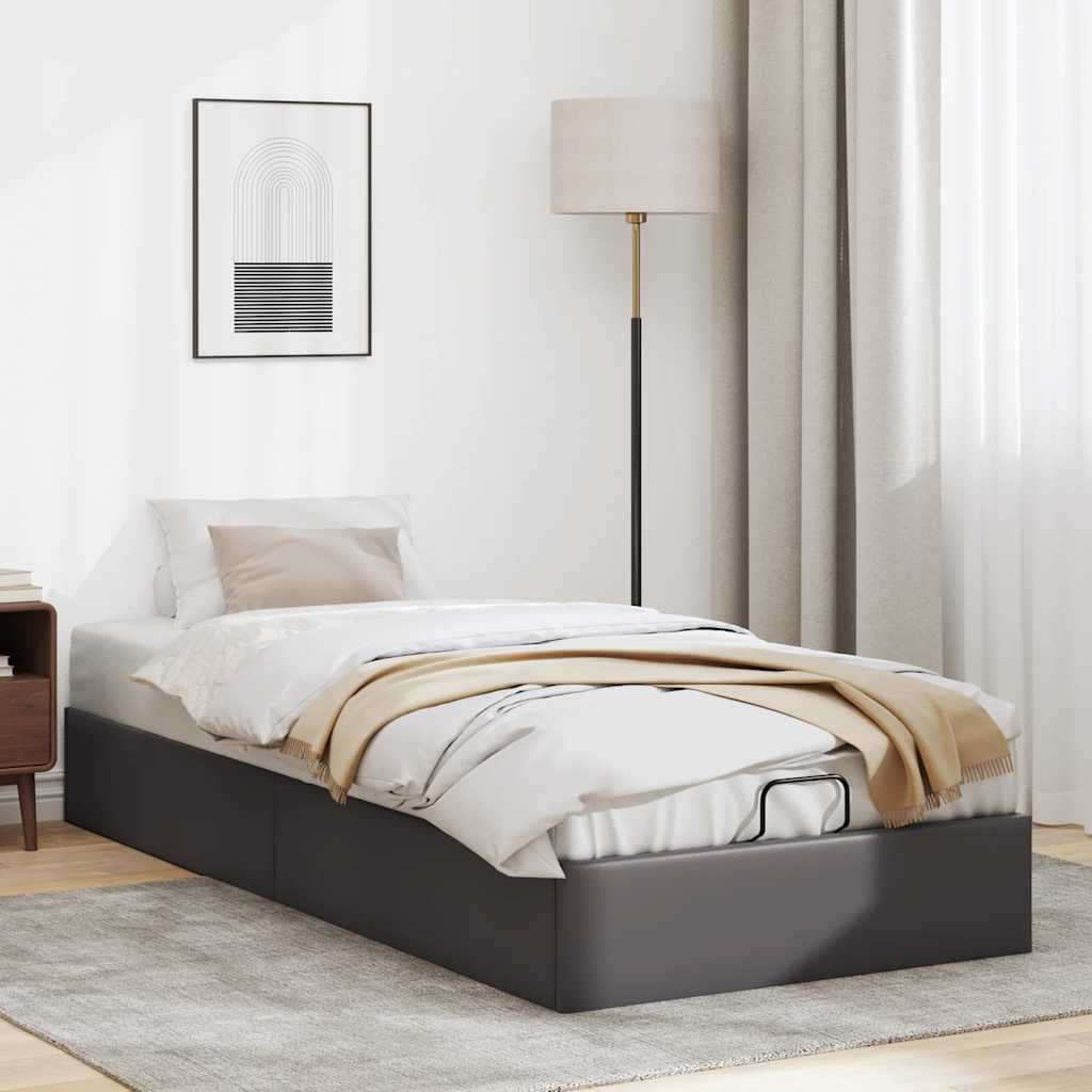 osmannisk sengeramme uden madras 90x190 cm kunstlæder grå