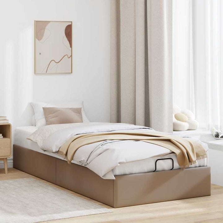 osmannisk sengeramme uden madras 90x190 cm kunstlæder cappucino