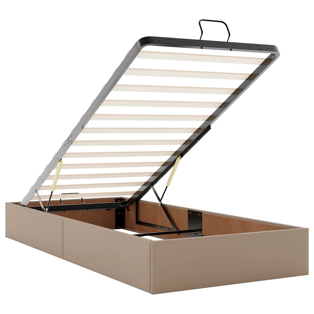 osmannisk sengeramme uden madras 90x190 cm kunstlæder cappucino
