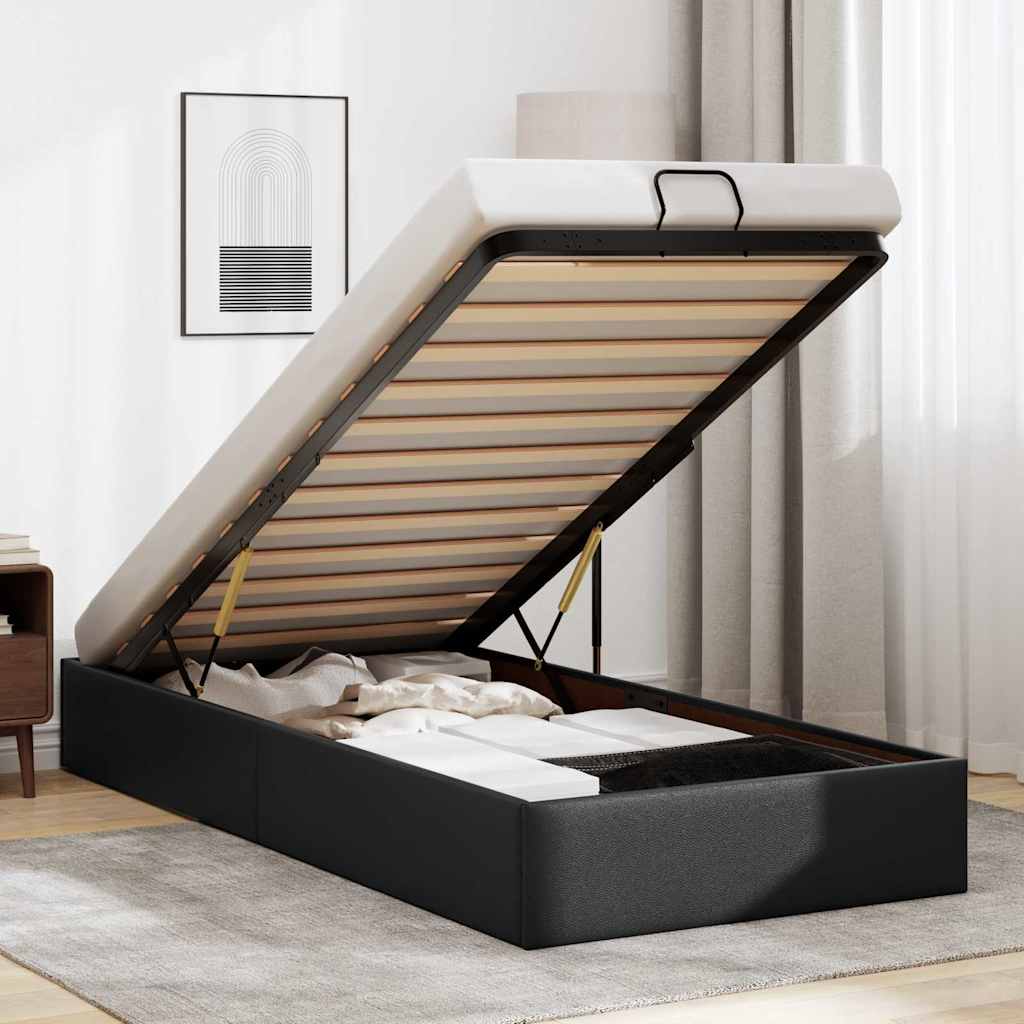 osmannisk sengeramme uden madras 90x200 cm kunstlæder sort