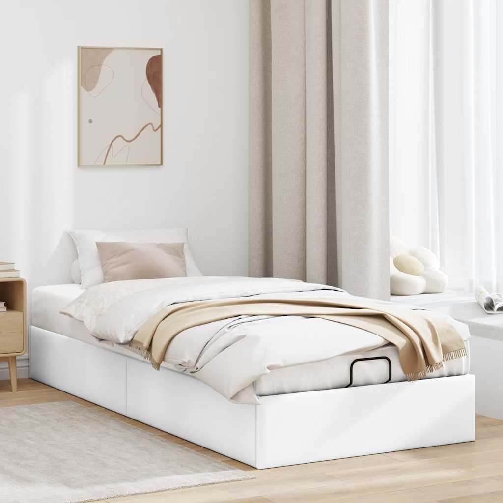 osmannisk sengeramme uden madras 90x200 cm kunstlæder hvid