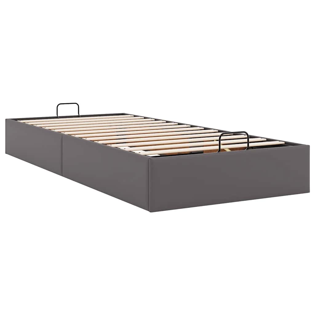 osmannisk sengeramme uden madras 100x200 cm kunstlæder grå