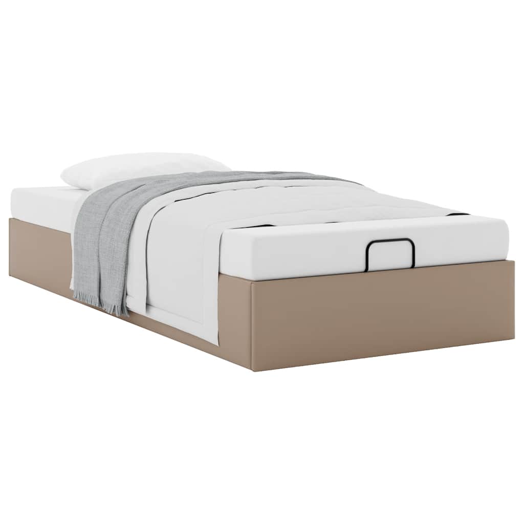 osmannisk sengeramme uden madras 100x200cm kunstlæder cappucino