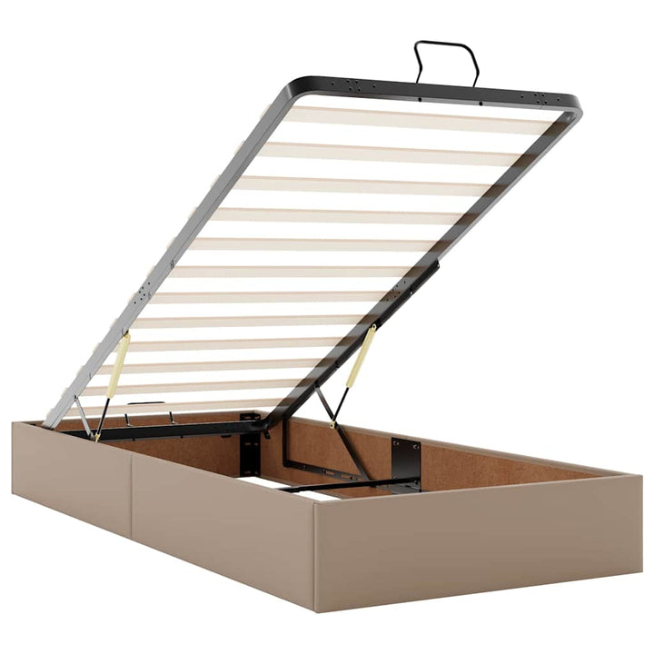 osmannisk sengeramme uden madras 100x200cm kunstlæder cappucino