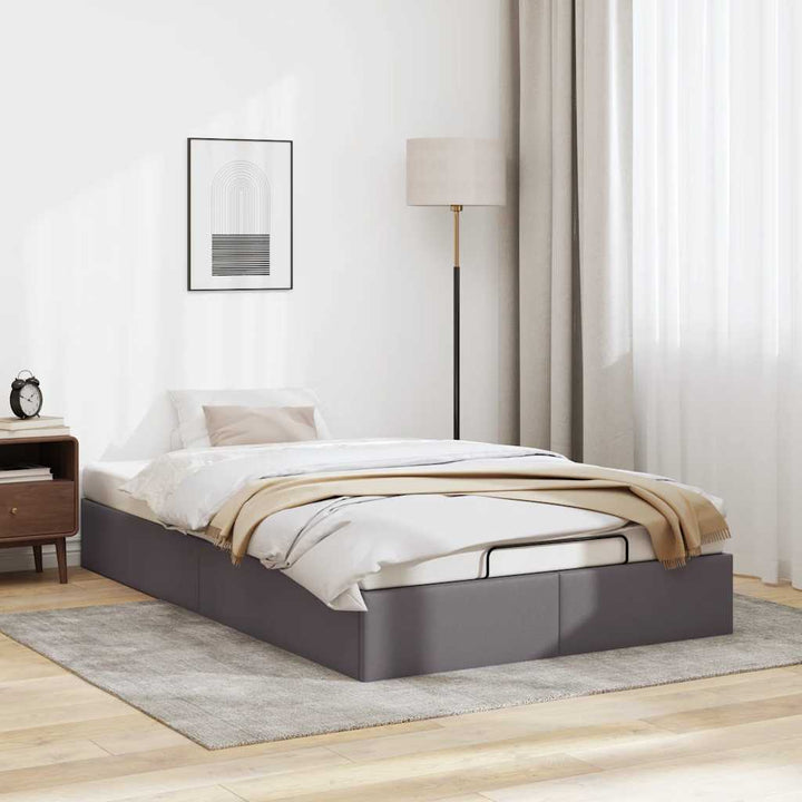 osmannisk sengeramme uden madras 120x190 cm kunstlæder grå